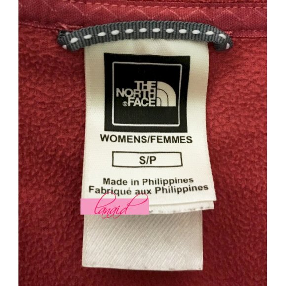 North Face TKA 100 Glacier Quarter-Zip Fleece Melon Red Fuzzy Pullover Sweater S - Picture 4 of 6